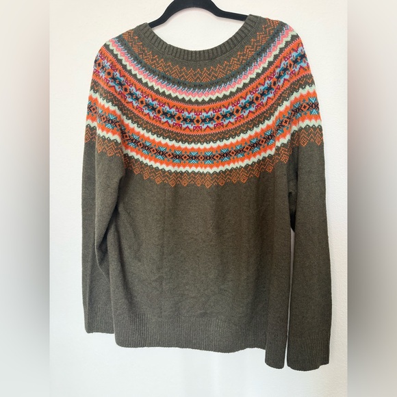 NWT Talbots Tweed Fair Isle Crewneck Sweater Multicolor Knit Sweater - Picture 5 of 6